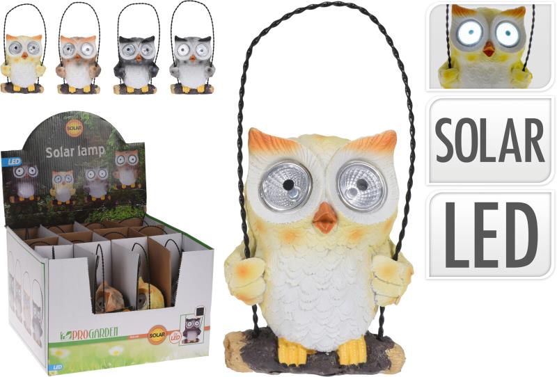 CORUJA PEDURAR COM LUZ SOLAR 7X12CM