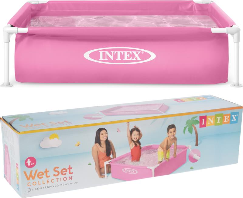 MINI PISCINA FRAME DESMONTÁVEL ROSA  122X122X30C