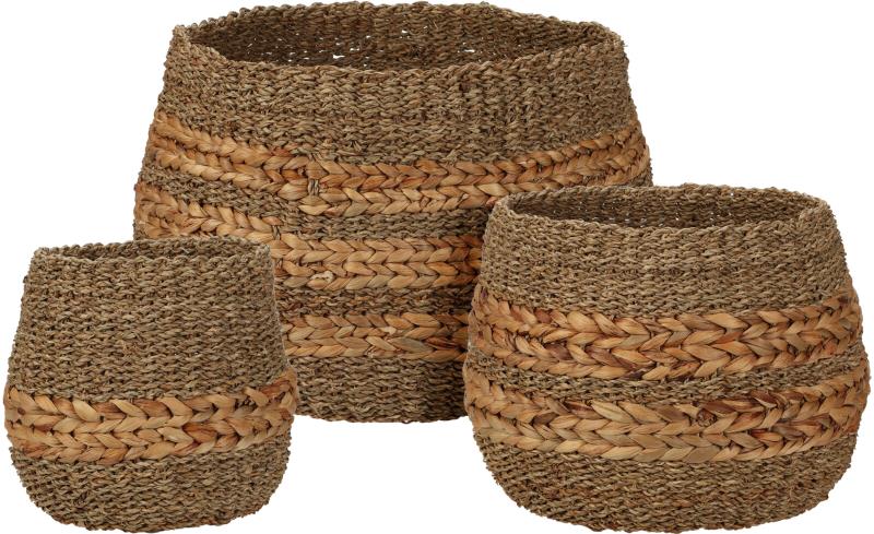 CESTO PARA PLANTAS EM PALHA NARURAL L