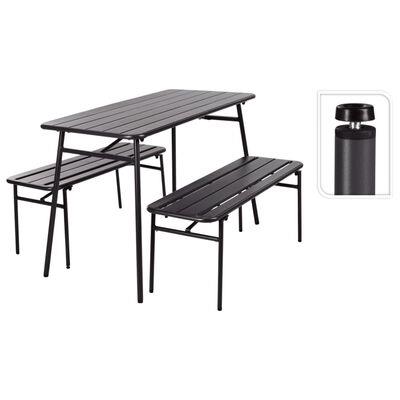 CONJUNTO JARDIM E TERRAÇO COM MESA E 2 BANCOS METAL