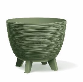 VASO REDONDO DE PLÁSTICO COM PÉS VERDE