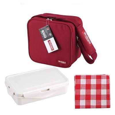 LANCHEIRA BERGNER 23X22X13.5 cm | Bpa-free Walking Business - Vermelho