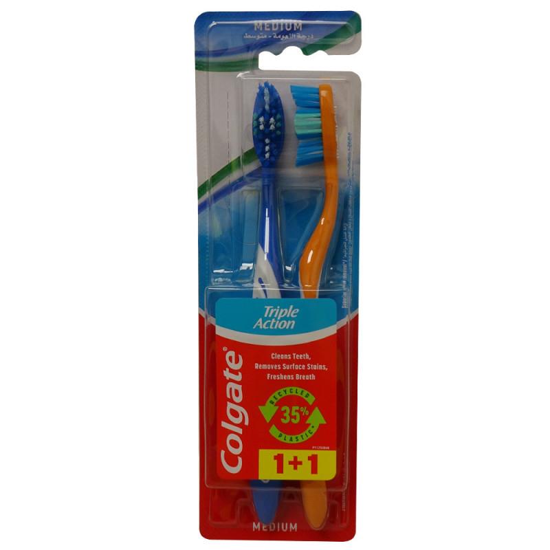 COLGATE ESCOVA DE DENTES TRIPLA AÇÃO 2 UND