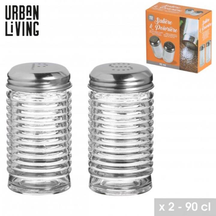 CONJUNTO DE SAL E PIMENTA DE VIDRO