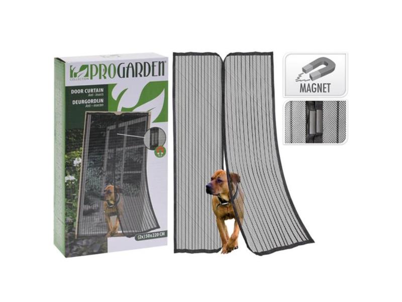 Cortinas mosquiteiras com íman para portas 100 x 220cm pretas