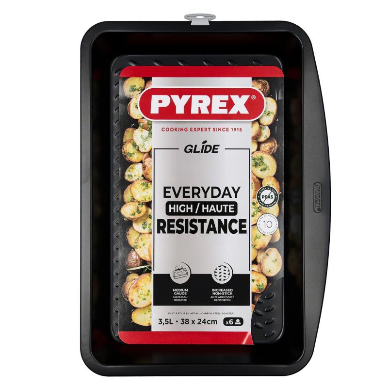 ASSADEIRA RETANGULAR 38 X 24 CM METAL GLIDE PYREX