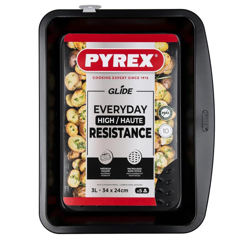 ASSADEIRA RETANGULAR 34 X 24 CM METAL GLID PYREX