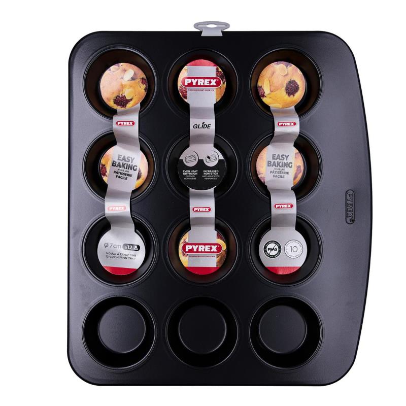 FORMA DE 12 MADALENAS METAL GLIDE PYREX